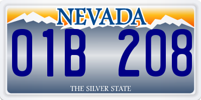 NV license plate 01B208