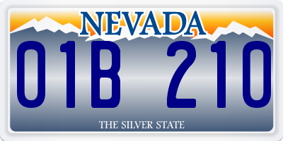 NV license plate 01B210