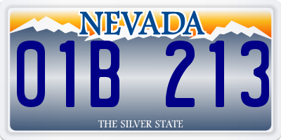 NV license plate 01B213