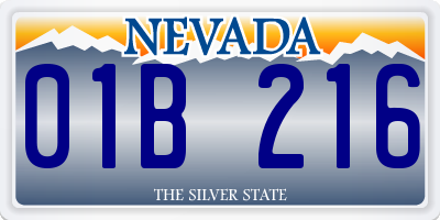 NV license plate 01B216