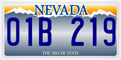 NV license plate 01B219