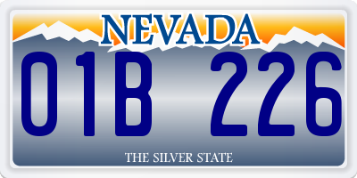 NV license plate 01B226