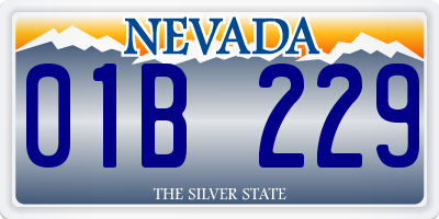 NV license plate 01B229