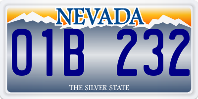 NV license plate 01B232