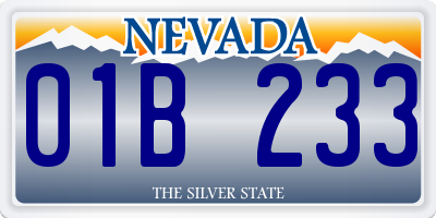 NV license plate 01B233