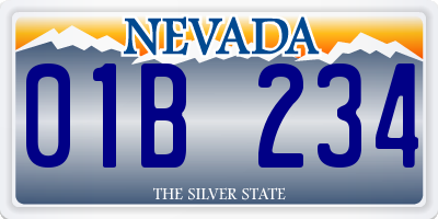 NV license plate 01B234