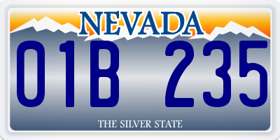 NV license plate 01B235