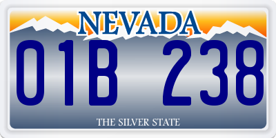 NV license plate 01B238