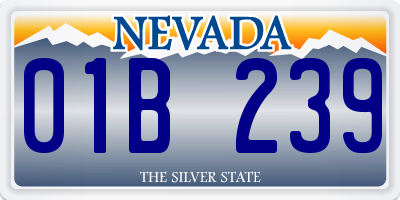 NV license plate 01B239