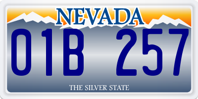 NV license plate 01B257