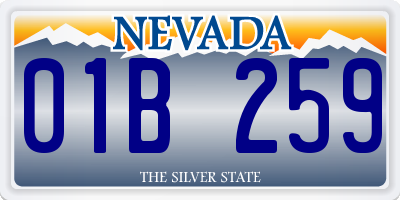 NV license plate 01B259
