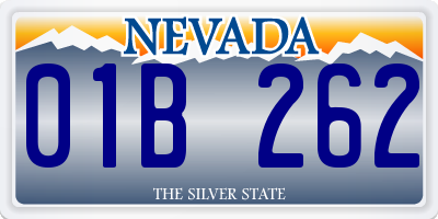 NV license plate 01B262