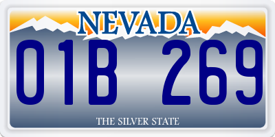 NV license plate 01B269