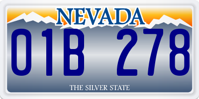 NV license plate 01B278