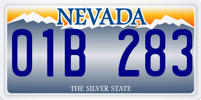 NV license plate 01B283