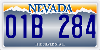 NV license plate 01B284