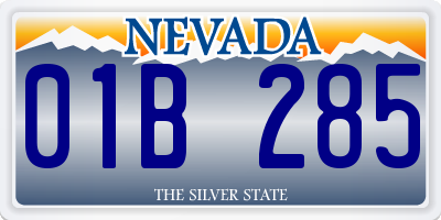 NV license plate 01B285