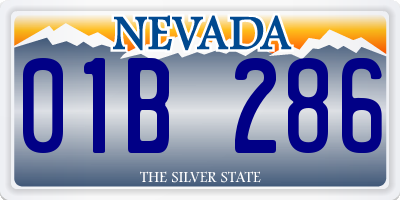 NV license plate 01B286