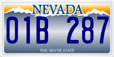 NV license plate 01B287