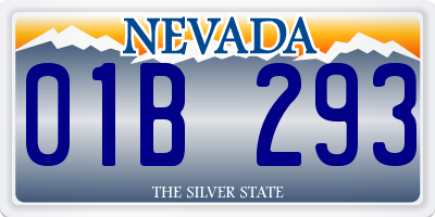 NV license plate 01B293