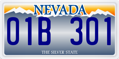 NV license plate 01B301