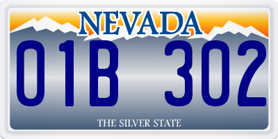 NV license plate 01B302