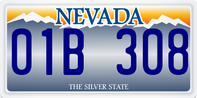 NV license plate 01B308