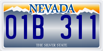 NV license plate 01B311