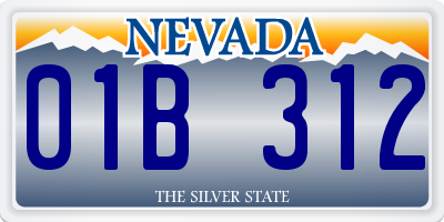 NV license plate 01B312