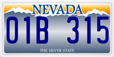 NV license plate 01B315