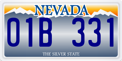 NV license plate 01B331