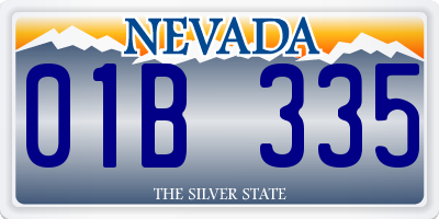 NV license plate 01B335