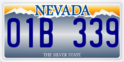 NV license plate 01B339