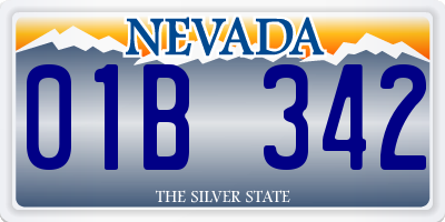 NV license plate 01B342