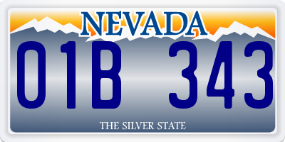 NV license plate 01B343
