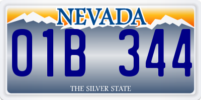 NV license plate 01B344