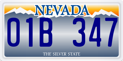 NV license plate 01B347