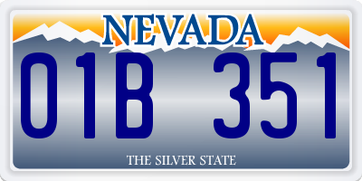 NV license plate 01B351