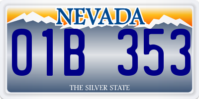 NV license plate 01B353
