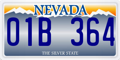 NV license plate 01B364