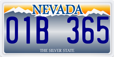 NV license plate 01B365