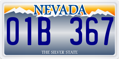 NV license plate 01B367