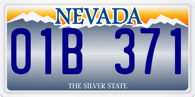 NV license plate 01B371