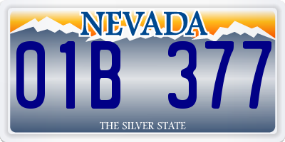 NV license plate 01B377
