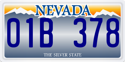 NV license plate 01B378