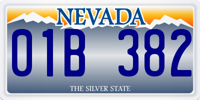 NV license plate 01B382