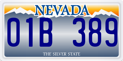 NV license plate 01B389