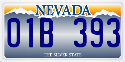 NV license plate 01B393