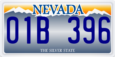 NV license plate 01B396