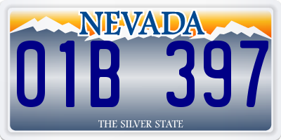 NV license plate 01B397